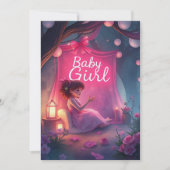 INVITATION NOUVEAU-NÉE  BÉBÉ FILLE (Devant)