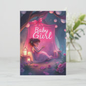 INVITATION NOUVEAU-NÉE  BÉBÉ FILLE (Debout devant)