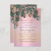 Invitation Nouveau Parties scintillant de douche pour bébé pi (Devant / Derrière)