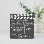 Invitation Nouveau Personnalisé Mariage Clapperboard de film (Debout devant)