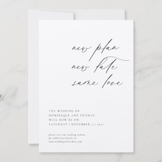 Invitation Nouveau plan Nouveau rendez-vous Même amour Change (Devant)