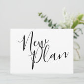 Invitation Nouveau plan report d'événement noir et blanc Mode (Debout devant)