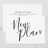 Invitation Nouveau plan report d'événement noir et blanc Mode (Devant / Derrière)