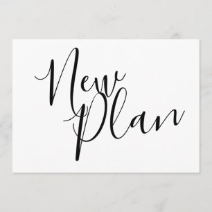 Invitation Nouveau plan report d'événement noir et blanc Mode