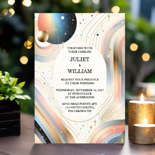 Invitation Nouveau Stars Glam Bright Pastel Ombre Parties sci