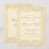 Invitation Nouveau Victorian Pale Gold Soir de répétition (Devant / Derrière)