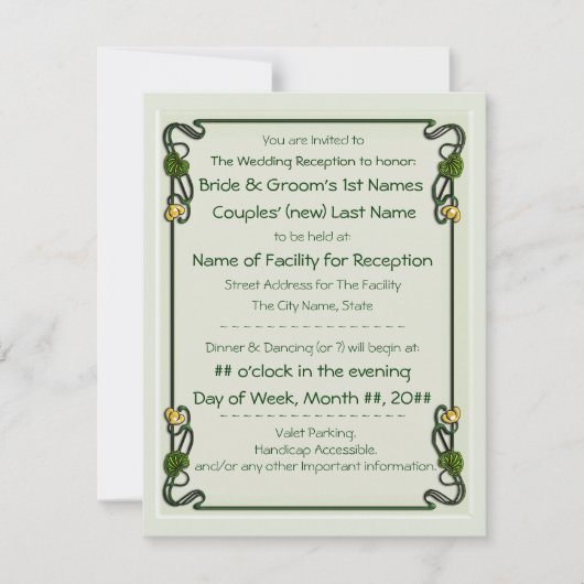 Invitation Nouveaux Lys (Invitation De Réception De Mariage) (Devant)