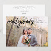 Invitation Nouveaux mariés B Horizontal 1 Photo Réception de  (Devant / Derrière)