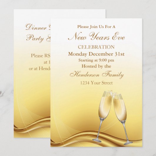 Invitation Nouvel An (Devant / Derrière)