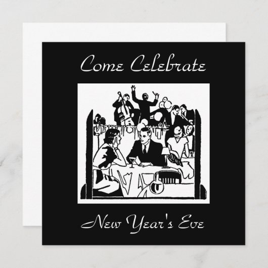 Invitation Nouvel An (Devant / Derrière)