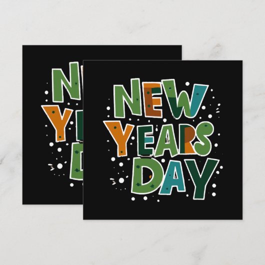 Invitation Nouvel An (Devant / Derrière)