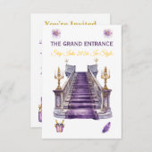 Invitation Nouvel An 2026 Luxe Violet et Or (Devant / Derrière)