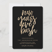 Invitation Nouvel An Bash Faux Parties scintillant Party Invi (Devant)