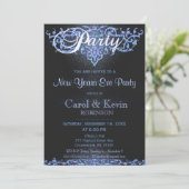 Invitation Nouvel An | Bleu Parties scintillant (Debout devant)