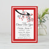 Invitation Nouvel An chinois 2020 Rat et Arbre à fleurs (Debout devant)