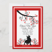 Invitation Nouvel An chinois 2021 Ox et arbre à fleurs (Devant)