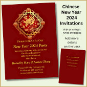 Invitation Nouvel An Chinois 2024 Ajouter Nom & Détails, Drag