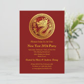 Invitation Nouvel An Chinois 2024 Ajouter Nom & Détails, Drag (Debout devant)
