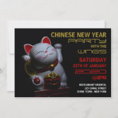Invitation Nouvel An chinois, Chat chanceux (Devant)