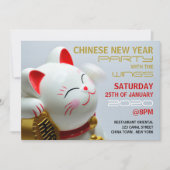 Invitation Nouvel An chinois, Chat chanceux (Devant)