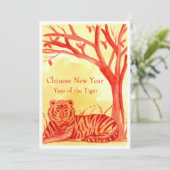 Invitation Nouvel An chinois du Tiger Cat Red Party (Debout devant)
