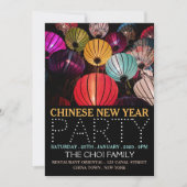 Invitation Nouvel An chinois, Lanternes colorées (Devant)