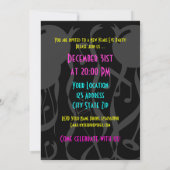 Invitation Nouvel an | Couleurs néon (Dos)