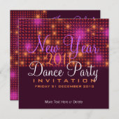 Invitation Nouvel An Dance Party Étoiles et feux d'artifice I (Devant / Derrière)