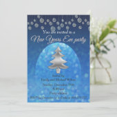 Invitation Nouvel An de la Marine Argent Glittery (Debout devant)