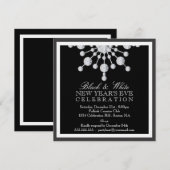 Invitation Nouvel an de neige cristalline et blanche (Devant / Derrière)