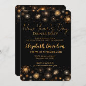 Invitation Nouvel An Diner Fête Anniversaire (Devant / Derrière)