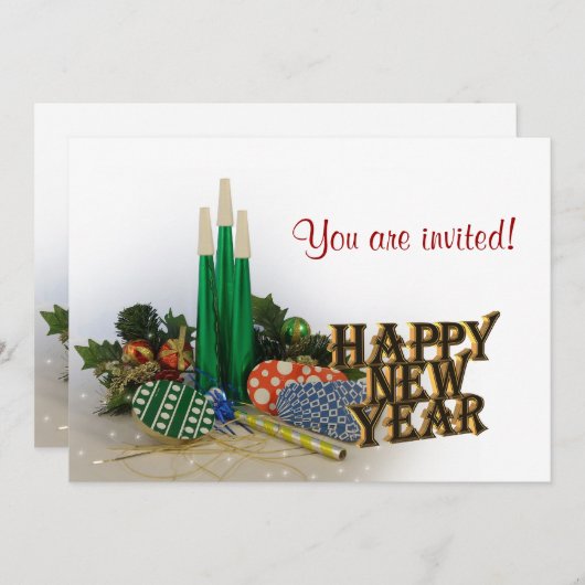 Invitation Nouvel An Eve (Devant / Derrière)