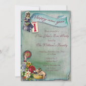 Invitation Nouvel An Floral Vintage (Devant)