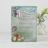 Invitation Nouvel An Floral Vintage (Debout devant)
