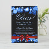 Invitation Nouvel An Jeu de la Veille Marine Merveille d'hive (Debout devant)