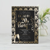 Invitation Nouvel An : l'or Art déco des années 20 (Debout devant)