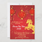 Invitation Nouvel An lunaire 2026 | Année du cheval (Devant)