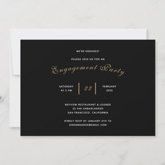 Invitation Nouvel An New Adventure Engagement Party (Dos)