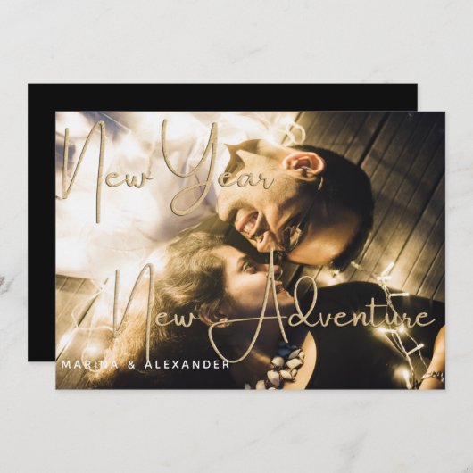 Invitation Nouvel An New Adventure Engagement Party (Devant / Derrière)