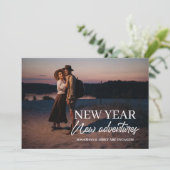 Invitation Nouvel an Nouvelles aventures Big Photo Fiançaille (Debout devant)