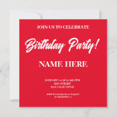 INVITATION NOUVEL AN PERSONNALISÉ ANNIVERSAIRE DU FÊTE ANNIVE (Dos)