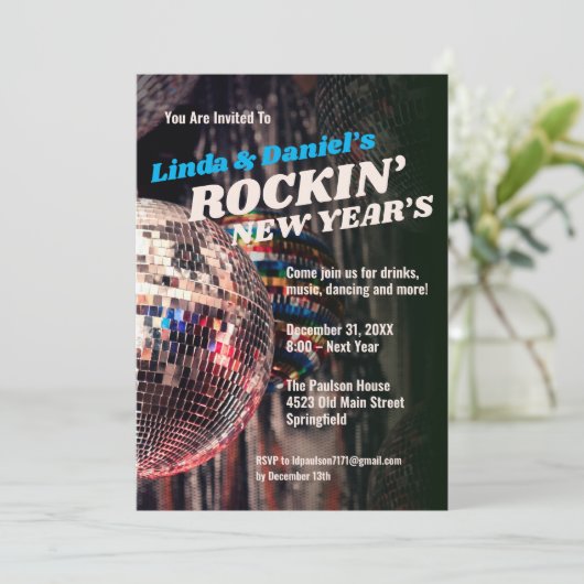 Invitation Nouvel An Rétro (Debout devant)