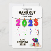 Invitation Nouvel An Réveillez une fête unique fraîche et col (Devant)