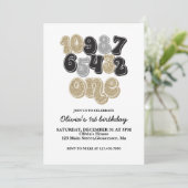 Invitation Nouvel An Réveillon Compte Premier Anniversaire In (Debout devant)