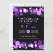 Invitation Nouvel An Soirée violet Black Winter Wonton (Devant)