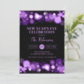 Invitation Nouvel An Soirée violet Black Winter Wonton (Debout devant)