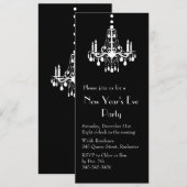 Invitation Nouvel An sous les feux de l'invitation (noir) (Devant / Derrière)
