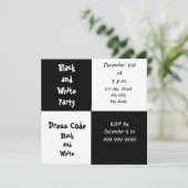 Invitation Nouvel An Sove Party Black and White Party (Debout devant)