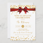 Invitation Nouvel An Sove Party Gold Parties scintillant Conf (Devant)