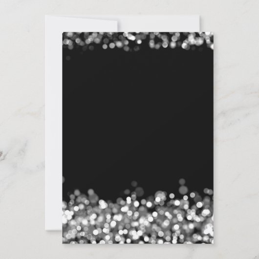 Invitation Nouvel An Sove Party Silver Shimmer Lights Ballons (Dos)